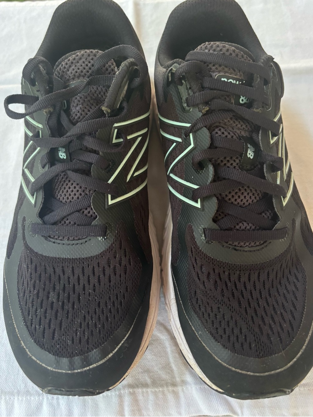 New Balance Kids Black Sneakers with Mint Accent